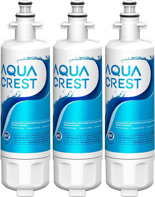 AQUA CREST ADQ36006101 Water Filter, Replacement for LG® LT700P®, 3 Pack | Replacement for Kenmore® 9690, 46-9690, ADQ36006102, LFXS30766S, HDX FML-3, RFC1200A, PL-500 Refrigerator Water Filter