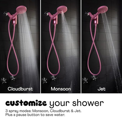Sproos - Handheld Showerhead with Filter Set, High Performance Filtration System for Healthier Hair and Skin, Extra Long 70 Inch Hose, 3 Customized Spray Functions, Black