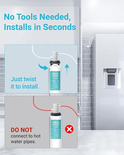 AQUA CREST F-1000 Water Filter, Replacement for InSinkErator® F-1000, F-2000, F-3000, AquaPure AP Easy C-Complete, 500 Gallons, NSF/ANSI 42