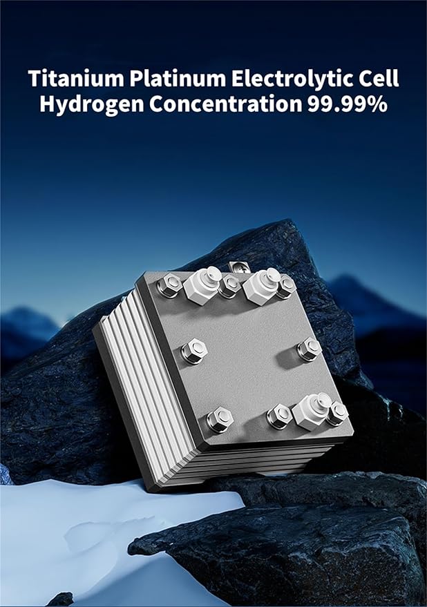 Hydrogen Machine for Inhalation, SPE PEM Technology, 99.99% High Purity Brown Gas Inhaler, HO-Separated, Hydrogen Water Generator Grey 1200ml/min