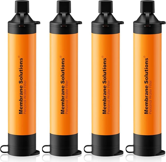 Membrane Solutions Straw Water Filter S1, NSF/ANSI 42&372&401 certificated, Survival Filtration Portable Gear, Emergency Preparedness, Supply for Drinking Hiking Camping Team Family Outing