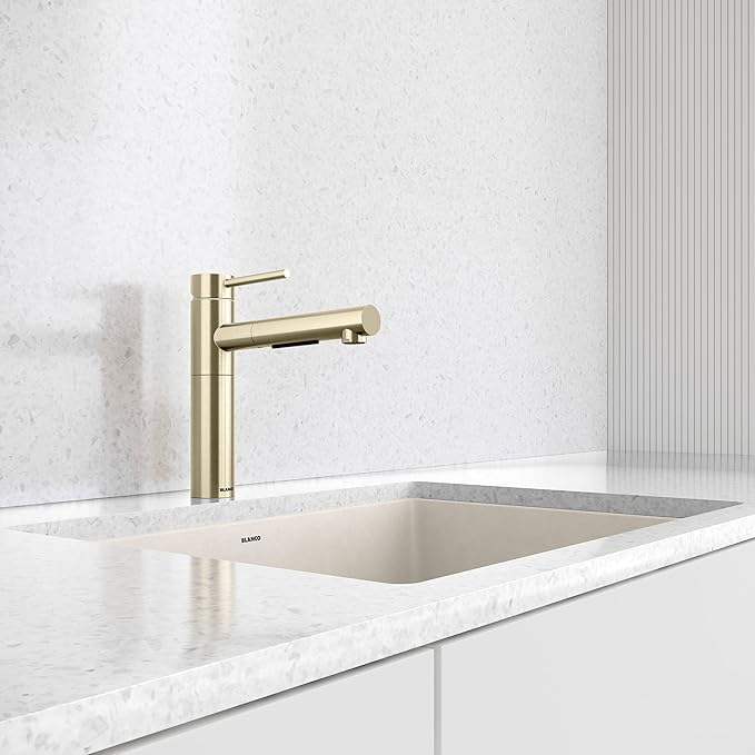 Blanco 527561 Alta II Low Arc Pull-Out Kitchen Faucet - 1.5 GPM - Satin Gold