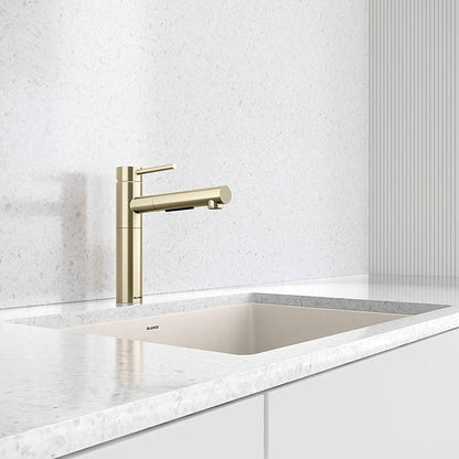 Blanco 527561 Alta II Low Arc Pull-Out Kitchen Faucet - 1.5 GPM - Satin Gold
