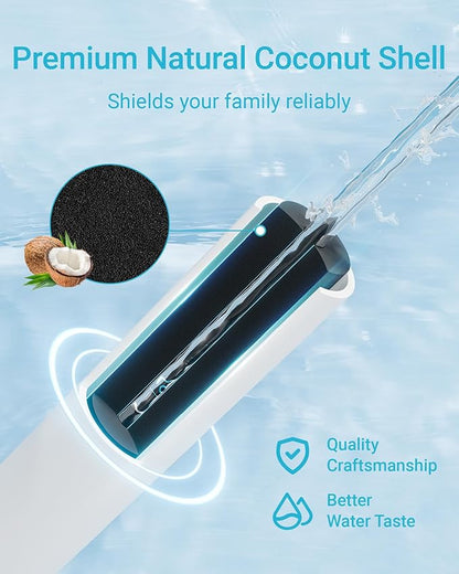 AQUA CREST HF30-MS Water Filter, Replacement for 3M® HF30, HF35, HF30-S, HF30-MS, HF35-MS, Reduces 99% of Chlorine, Bad Taste & Odor, 12 Months