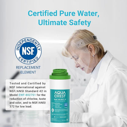 AQUA CREST FQK1K Under Sink Water Filter Replacement for GE FQK1K, FQK2J | Compatible with GE GXK185K, GX1S50R, GXRLQ filtration systems, NSF/ANSI 42 & 372, Reduces Chlorine, Taste&Odor, 1350 Gallons