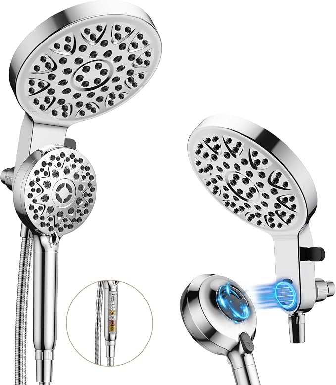 JOMOO Shower Head with Handheld Spray Combo, 7 Spray Settings Magnetic Showerhead with Filters for Hard Water, Magnetic Docking System, 71 inch Shower Hose, Chrome