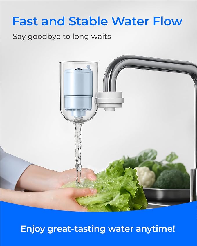 [Alkaline] Waterdrop CF08D Faucet Water Filter, 6 Pack | Compatible with All PUR® PLUS Water Filter, PUR® PLUS RF9999® Faucet Water Filter, 18-Month, 1800-Gallon