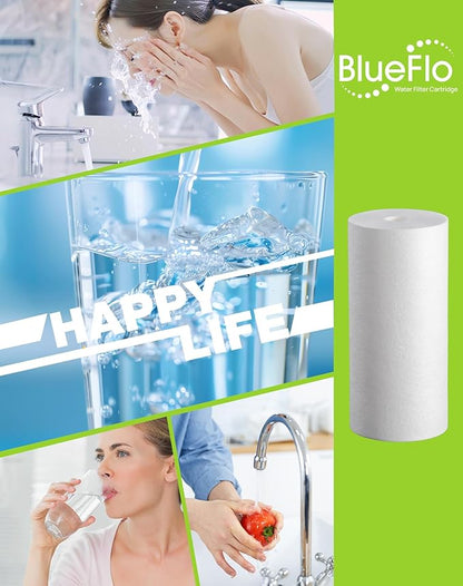 10" x 4.5" Whole House Sediment Water Filter, 5 Micron 10-inch Big Water Filter Replacement Cartridge Compatible with W15-PR, DGD-5005, FP15B, HD-950A, GXWH35F, GXWH30C, 2 Pack