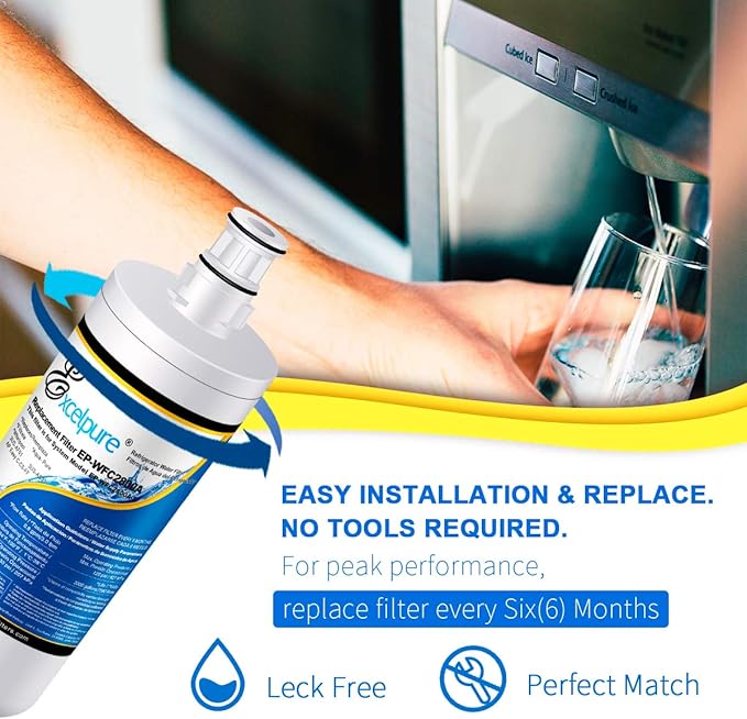 EXCELPURE 3US-AF01 Under Sink Water Filter Replacement for Filtrete Standard 3US-AF01 3US-AS01 Whirlpool WHCF-SRC WHCF-SUFC WHCF-SUF 1PACK