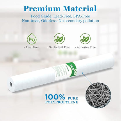 5 Micron Water Filter 20" x 2.5" Replacement Cartridge, 20-inch Sediment Pre-Filters for Whole House Water Filtration/Water Softener Systems, 6-Pack