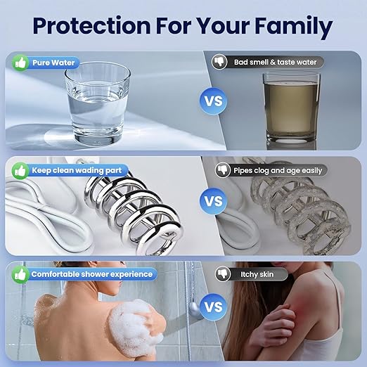 Whole House Water Filter System, 3 Stage Whole House Water Filtration System, with 20" GAC&KDF Filter, Reduces Heavy Metals, Chromium, Chloramine, Lead, Mercury, Copper, Nickel, Sediment, Odor