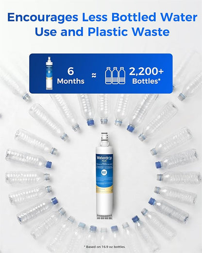 Waterdrop Plus 4396508 Refrigerator Water Filter, Replacement for Whirlpool® 4396510, EveryDrop® Filter 5, NSF/ANSI 401&53&42 Certified, Reduce RFAS, 2 Filters(Package may vary)