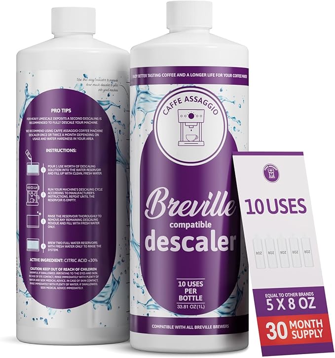 Breville Descaler (10 Uses) Specially Formulated to Descale and Clean Your Breville Espresso Machine Carbon Friendly Descaling Kit 2.5 Year Supply