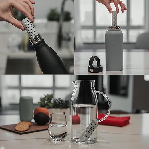 GOFILTR Magnesium Alkaline Water Infuser (2 Pack) 9.5 pH + Electrolytes for Any Water Bottle/Small Pitcher, 750 Refills / 3 Months, 2 Ionized Mineral Water Infusers
