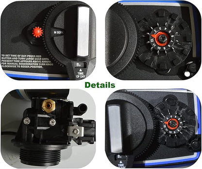 INTBUYING Time Clock Control Valve for Water Filter Softener Resin Tank 9''-11'' Diameter With fine thread