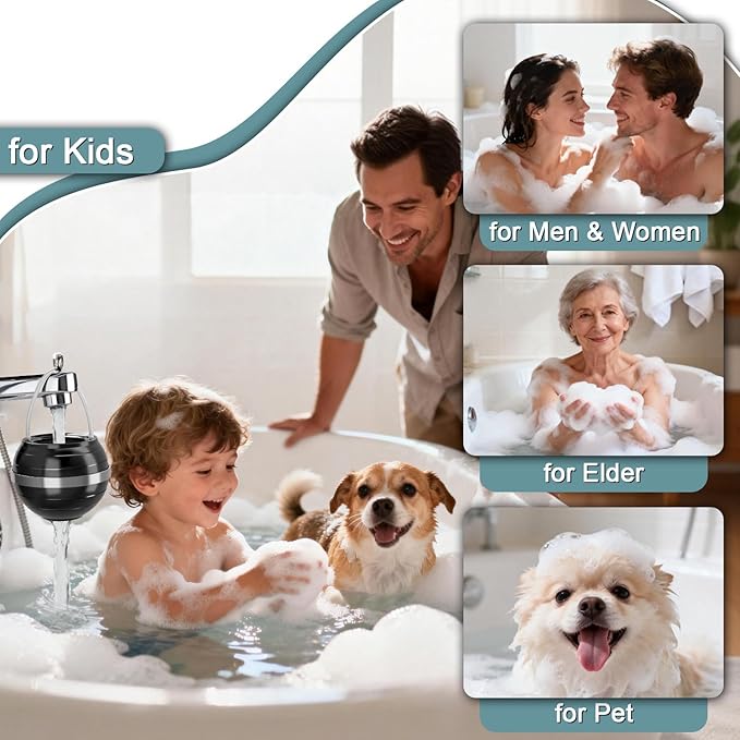 Bath Filter for Tub - Bathtub Water Filter for Softer Skin & Hair, 8 Stages Hotel Grade Filtration Bath Water Filter,2,500 Gal of Filtration, BPA Free, Easy to Install
