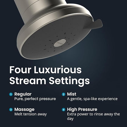 AquaTru Shower - Advanced Shower Filter Removes Impurities from Hard Water to Support Healthy Skin, Scalp, Hair, Reduce Breakage, and Enhance Your Beauty and Self-Care Routine (Brushed Nickel)
