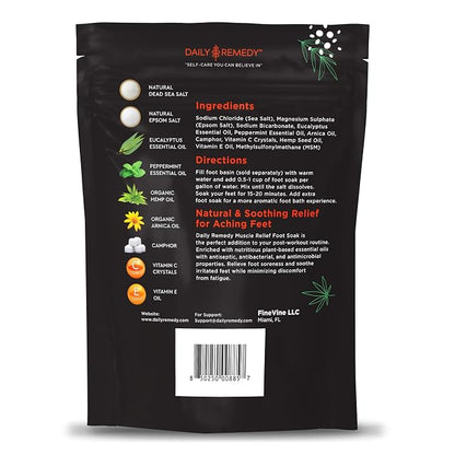 Muscle Relief Foot Soak with Epsom Salt, Made in USA, Soothe Tired Feet, Softens Calluses and Helps Athletes Foot 1lbs