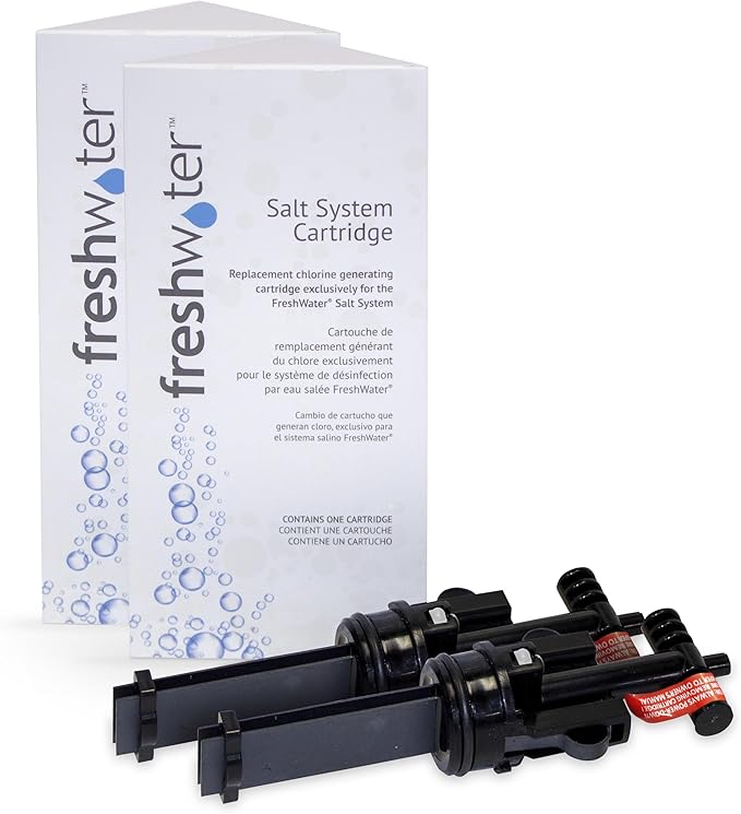 FreshWater Salt System Cartridge - Water Treatment Replacement Cartridge for Spas & Hot Tubs - Easy Maintenance - Supports Natural-Feeling Water to Help Prevent Dry Eyes & Itchy Skin (2 Pack)