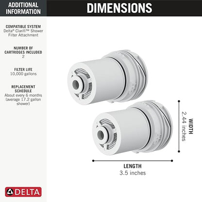 Delta Faucet Clarifi Replacement Shower Filter Cartridge 2-Pack, 5RC100