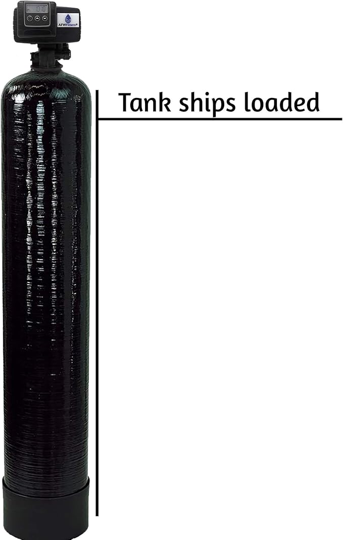 AFWFilters Premium Fleck 5600 SXT Meter Demand Water Softener - 48,000 Grain Capacity with 10% Long Life Crosslink Resin