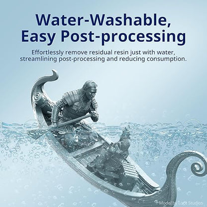 ANYCUBIC Water Washable Resin 2.0 Bundle, 3D Printer Resin with Low Viscosity and Fast Printing, 405nm High Precision 3D Resin, 8K Capable LCD DLP 3D Printing (Grey+Grey, 2kg)