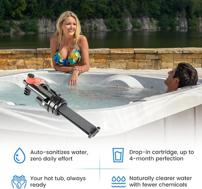 Salt Water System Replacement Cartridge for Hot Spring Spas (Black, 6-Pack) | Efficiently generates chlorine for crystal clear, soothing spa water.