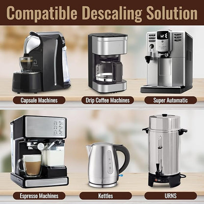 Tupkee Descaler (2 Pack, 2 Uses Per Bottle) - Made in the USA - Universal Descaling Solution for Keurig, Nespresso, Delonghi and All Single Use Coffee and Espresso Machines