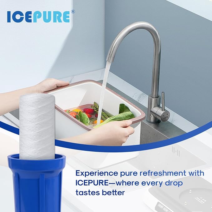 ICEPURE 5 Micron 2.5" x 20" Whole House String Wound Polypropylene Sediment Filter for Well Water, Replacement Cartridge for Aqua Pure AP110-2C, P1-20/SP-P1-20/PX01-20, FPMB5-20, WPP-F20-5, 6Pack
