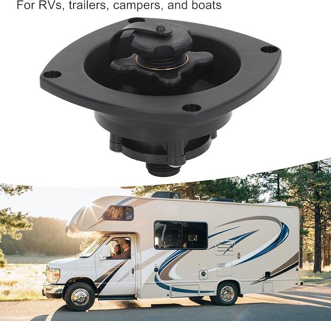 RV City Water Inlet, Wall Mounted RV City Water Inlet Filler Connection Pressure Regulator, City Water Hookup for Marine Motorhome Trailer Boat (Black)