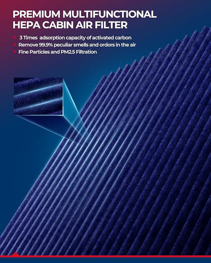 KAX Premium Cabin Air Filter, CF12283 Replacement for Chrysler Grand Caravan 2021-2024, Pacifica 2017-2024, Voyager 2020-2024, Strong Adsorption w/Upgraded Activated Carbon