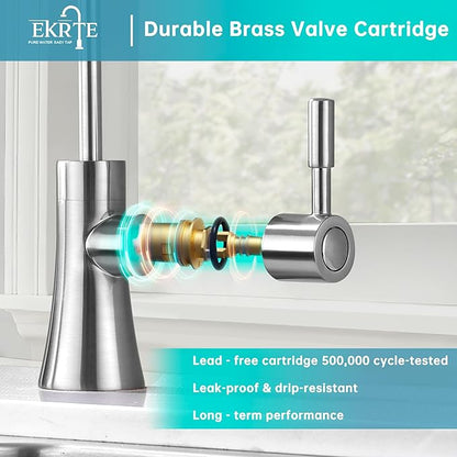 EKRTE Stainless Steel Drinking Water Faucet, Filtered Water Reverse Osmosis RO Faucet for Kitchen Sink, Brushed Nickel Reverse Osmosis Tap for Kitchen Sink