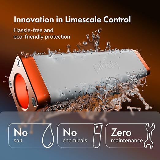PIURIFY Over-Pipe Whole House Electronic Water Descaler System | Moderate to High Water Hardness | UP TO 15 GPG / 250 PPM | 168V High-Power | Salt-Free | Renter-Friendly | Zero Maintenance (Orange) | 3-MINUTE SETUP