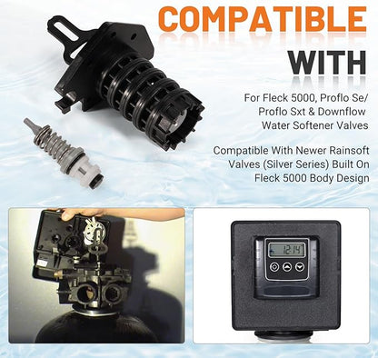 Water Softener Downflow Rebuild Kit Fit for Fleck 5000, ProFlo SE, Rainsoft Valves EC4#60115-00 Piston, #60120 Seal & Spacer Kit, #60032 Brine Valve -Fix Water Softener Leaks & Brine Issues