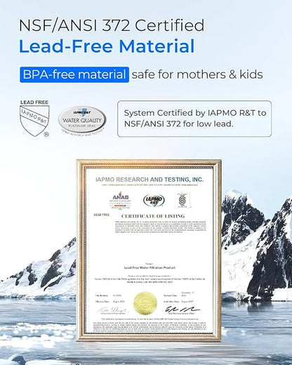 Waterdrop WHF21-PBL 2-Stage Whole House Water Filter System, 5 Micron | Highly Reduces Lead, PFAS and Heavy Metals, Taste, 5-Stage Filtration, with Carbon and Sediment Filter, 1" Inlet/Outlet