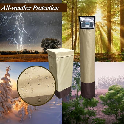 Water Softener Covers for Outside Units,16’’D×35’’H,11’’D×55’’H,Water Softener Cover Outdoor,All-Weather Protection,Cover for Water Softener Outside,Beige&Tan