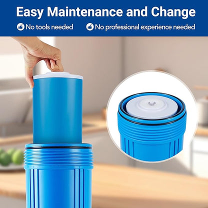 HQUA Whole House Compound Replacement Filter Cartridge, WF-GK20BB, Fit for WF3 Series, GAC+KDF, Kinetic Degradation Fluxion, Granular Activated Carbon