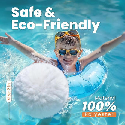 9.2 lbs Pool Filter Balls for Sand Filters, Reusable White Filter Media Balls for All Sand Filter Systems, Efficient & Lightweight Pool Sand Filter Balls, Replaces 300 lbs Pool Filter Sand