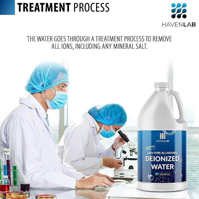 Deionized Water - Demineralized (1 Gallon) Purification Softener for Washing & Cleaning, Automotive Battery Cooling, Laboratory Equipment, Watering Plants, Agua Desionizada Desmineralizada