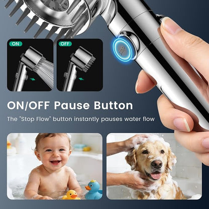 Filtered Shower Head with Handheld with 2PCS Filters, High Pressure 4 Spray Modes Showerhead with Filters, Water Softener Filters for Hard Water 59" Hose
