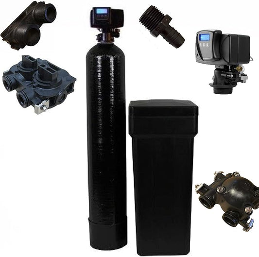 Fleck 5600SXT Metered Water Softener 32,000 Grain, 10% resin | Upgraded 10 Percent Cation Resin