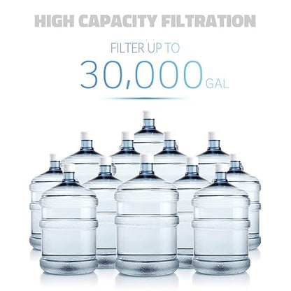 iSpring WCB32+AHPF12MNPT12X2 Whole House Water Filter System, Reduces up to 99% Chlorine, 3-Stage Water Filtration System w/Clear 1st-Stage Housing & 3/4" Push-fit Stainless Steel Hose Connectors