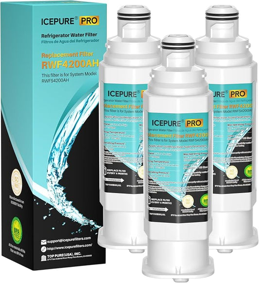 ICEPURE PRO DA97-17376B Refrigerator Water Filter Replacement for Samsung HAF-QIN/EXP, HAF-QIN, RS27T5200SR WS645A RS22T5201SR RF28R7201SR RF32CG5400SR RF27CG5400SR DA97-08006C WD-F45 RWF4200AH, 3PACK