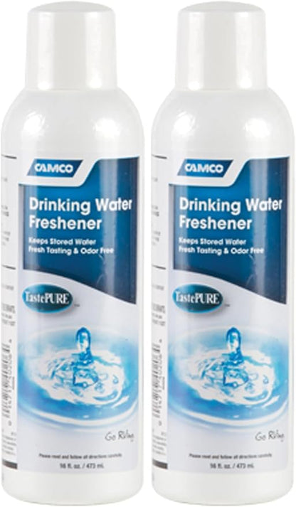 Camco TastePURE Drinking Water Freshener - Prevents Algae and Slime Build Up in Your Drinking Water Tank, Rids Odors and Bad Tastes 16 oz (40206) (Pack of 2)