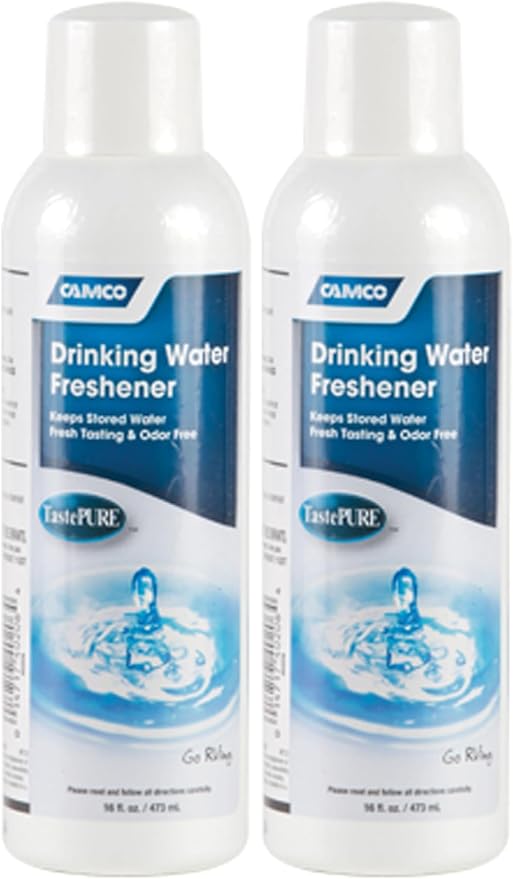 Camco TastePURE Drinking Water Freshener - Prevents Algae and Slime Build Up in Your Drinking Water Tank, Rids Odors and Bad Tastes 16 oz (40206) (Pack of 2)