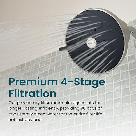AquaTru Shower - Advanced Shower Filter Removes Impurities from Hard Water to Support Healthy Skin, Scalp, Hair, Reduce Breakage, and Enhance Your Beauty and Self-Care Routine (Brushed Nickel)