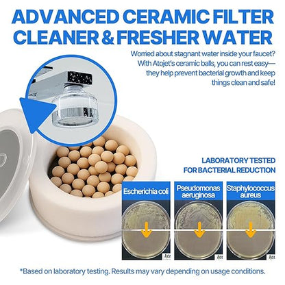 Cleansing Washbasin Faucet Filter Inspired By Korea's Beauty Culture - Pure Carbon Filters for Bathroom & Kitchen Water (1 Year Supply) (AJ8310C-SET-1YR)