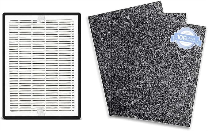 Levoit LV-H126 Air Purifier Genuine Replacement Filter, 1 Pack | 3 Extra Pre-Filters, High-Efficiency Activated Carbon for Removal of Smoke, Odor, Allergens, Pollen, Black