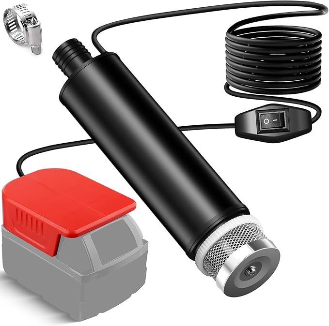Mini Water Pump Compatible with Milwaukee M18 Battery, 500GPH Portable Sump Pump with Sediment Filters, for Pool Draining, Garden, Pond, Deep Well (Tool Only)