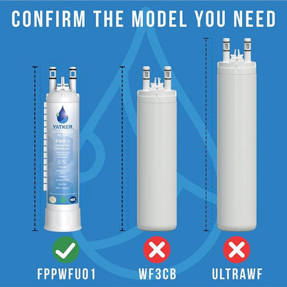 FPPWFU01 Water Filter Replacement 3 Packs | Compatible with Frigidaire FPPWFU01 Water Filter, EPPWFU01 PureAdvantage PurePour PWF-1